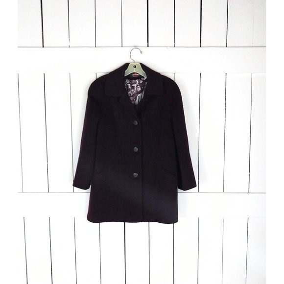 Vintage plum purple wool winter coat Alorna by Forstmann - Picture 4 of 8